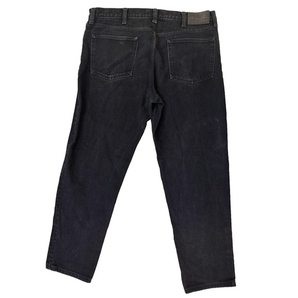 Lands' End Square Rigger Jeans Mens 36x32 Black Denim Straight Classic Fit - Picture 2 of 6